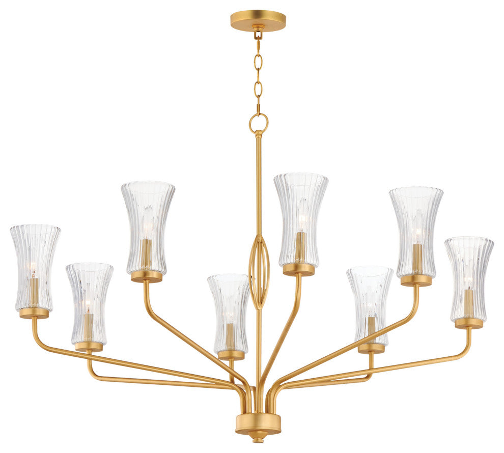 Maxim 16158 Camelot 8 Light 42"W Chandelier - Natural Aged Brass