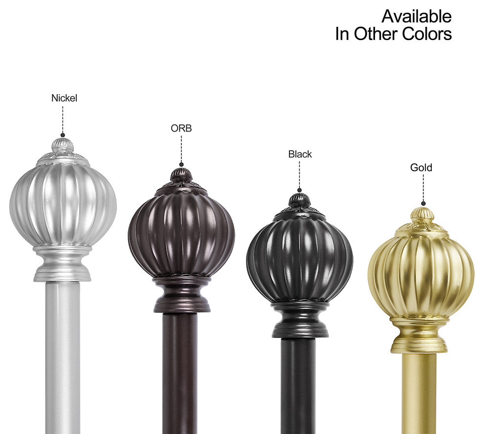 UTOPIA ALLEY 3/4 Inch Curtain Rod - Curtain Rods For Windows 48 to 86 Inch, Nickel