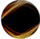 Red Golden Shapes In Black, Abstract Digital Round Metal Wall Art, 11"