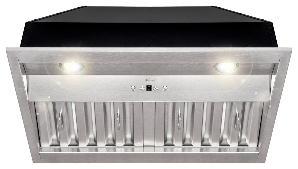 30" Insert/Built-in Stainless Steel Range Hood, Dimmable, 3-Speeds 600CFM, Warm White