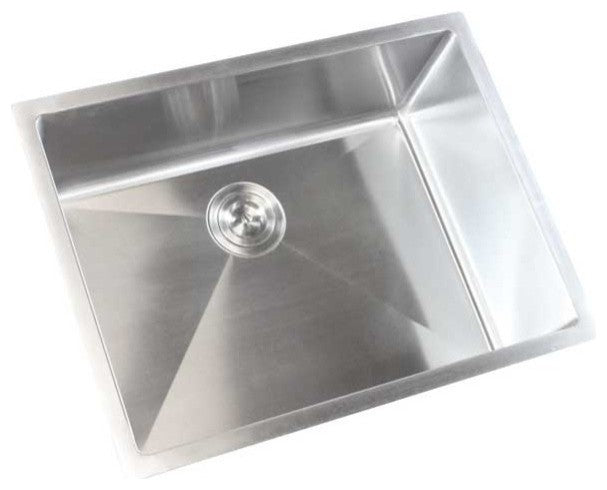 Stainless Steel Undermount Single Bowl Bar Sink, Brushed Finish, 26"