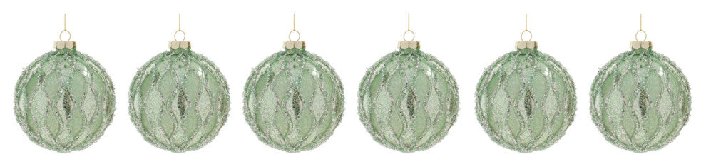 Beaded Mercury Glass Ball Ornament, Set of 6