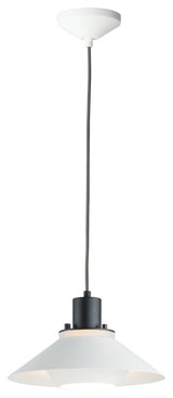 Maxim Lighting Oslo 11.75" 1-Light Small Pendant, Black/White, 11410BKWT