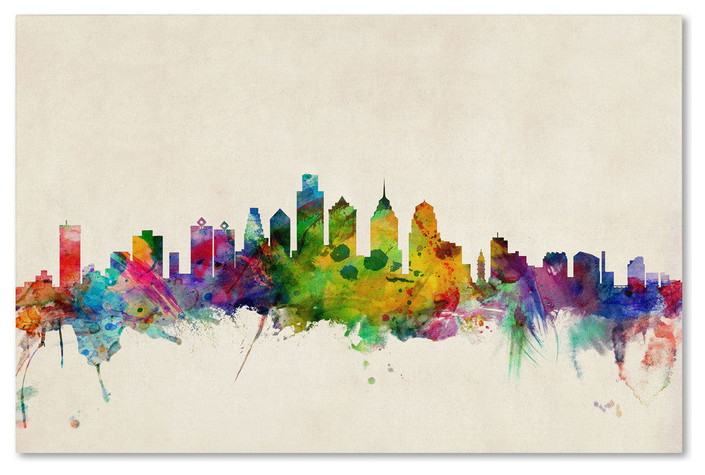 'Philadelphia, PA' Canvas Art by Michael Tompsett