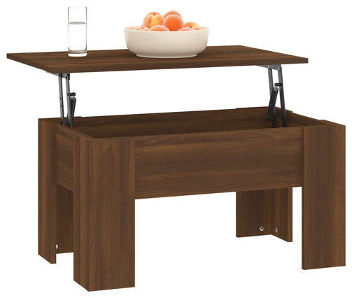 vidaXL Coffee Table Brown Oak Engineered Wood Medium Adjustable Armrests