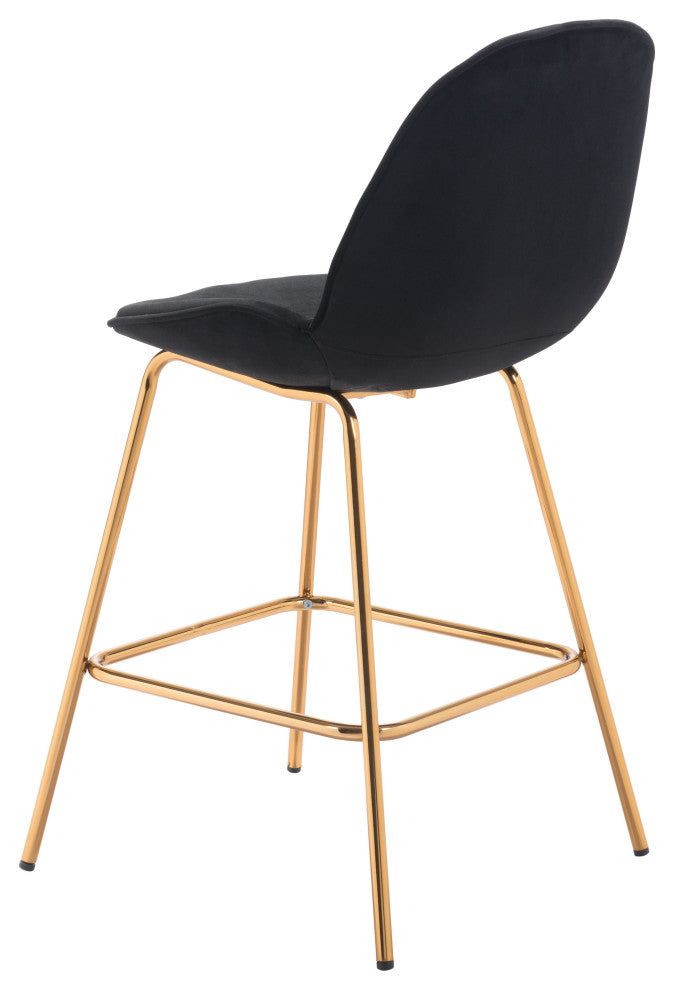 Siena Counter Chair, Set of 2 Black & Gold