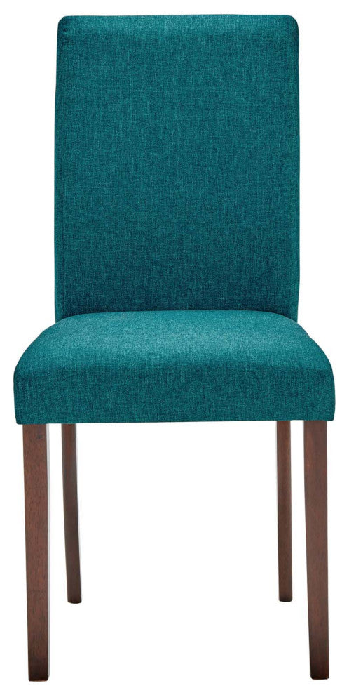 Side Dining Chair, Set of 2, Fabric, Wood, Teal Blue, Modern, Bistro Restaurant
