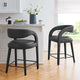 Pinnacle Vegan Leather Counter Stool Set of 2, Black Black