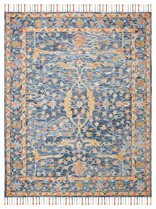 Safavieh Aspen Apn116M Bohemian Rug, Blue/Rust, 7'0"x7'0" Round