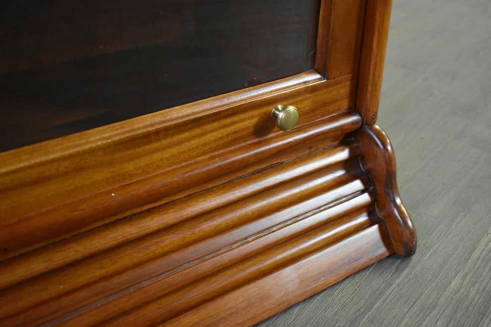 Legacy Solid Mahogany 4 Stack 24" Wide Barrister Bookcase, Light Brown Walnut