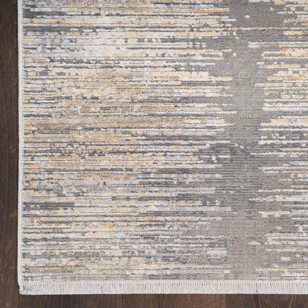 Nourison Abstract Hues 5'3" x 7'6" Grey Gold Modern Indoor Area Rug