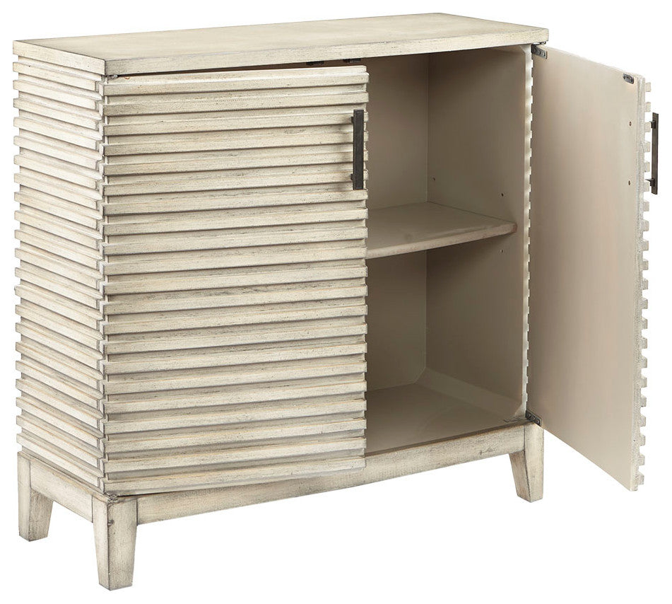 Madison Park Distressed Rustic 2-Door Accent Chest, Cream