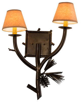 16 Wide Lone Pine 2 Light Right Wall Sconce