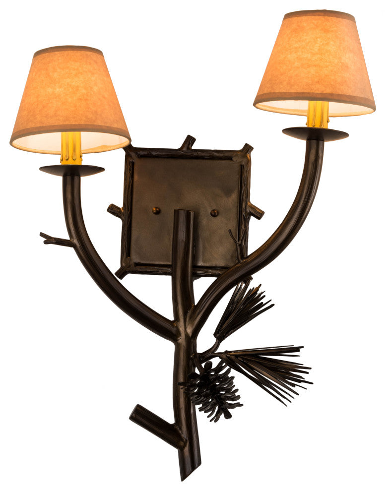 16 Wide Lone Pine 2 Light Right Wall Sconce