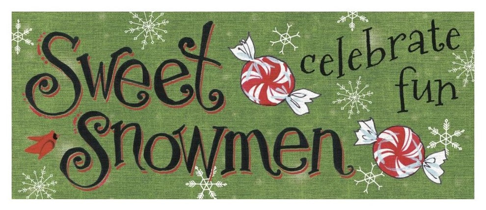 "Sweet Snowmen Sign II" Digital Paper Print by Anne Tavoletti, 52"x22"