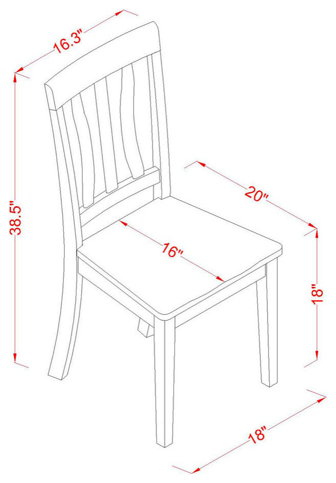 5 Pc Set, Round Dinette Table And 4 Wood Dinette Chairs, Black And Cherry