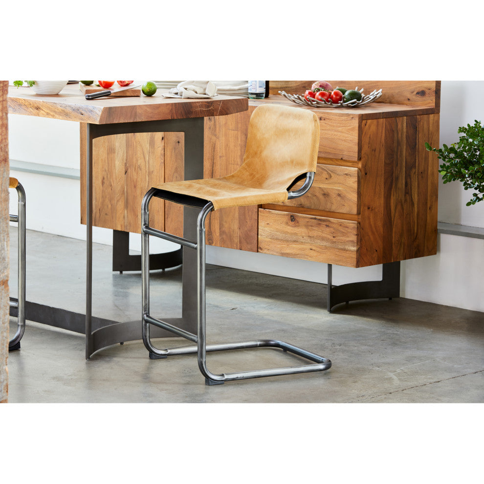 Industrial Baker Counter Stool Tan - M2 - Brown