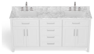 The Oswald Bathroom Vanity, Double Sink, 72', White, Freestanding