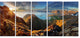 Ocean and Mountains Panorama, Large Landscape Canvas Art, 60"x28", 5 Panels