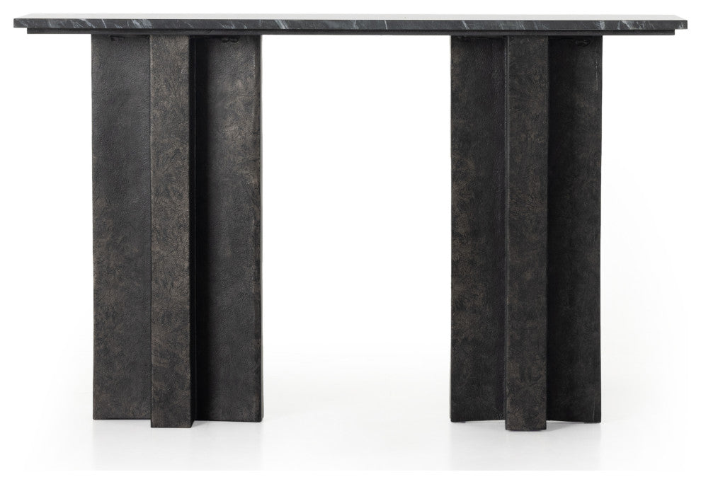 Terrell Console Table-Black Marble