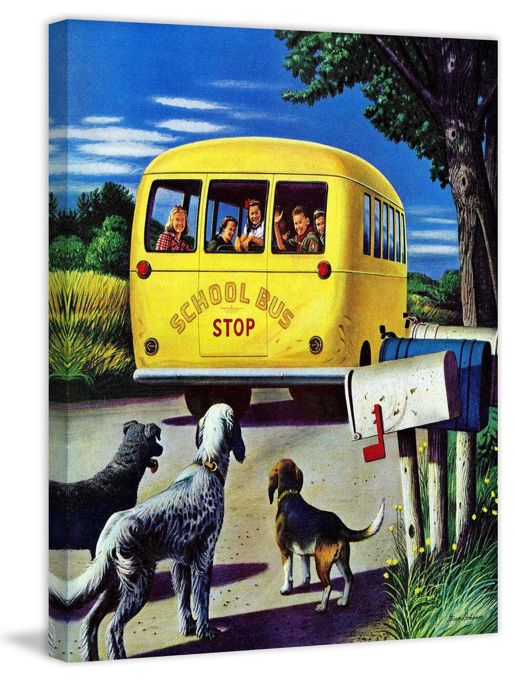 "School Bus" Painting Print on Canvas by Stevan Dohanos
