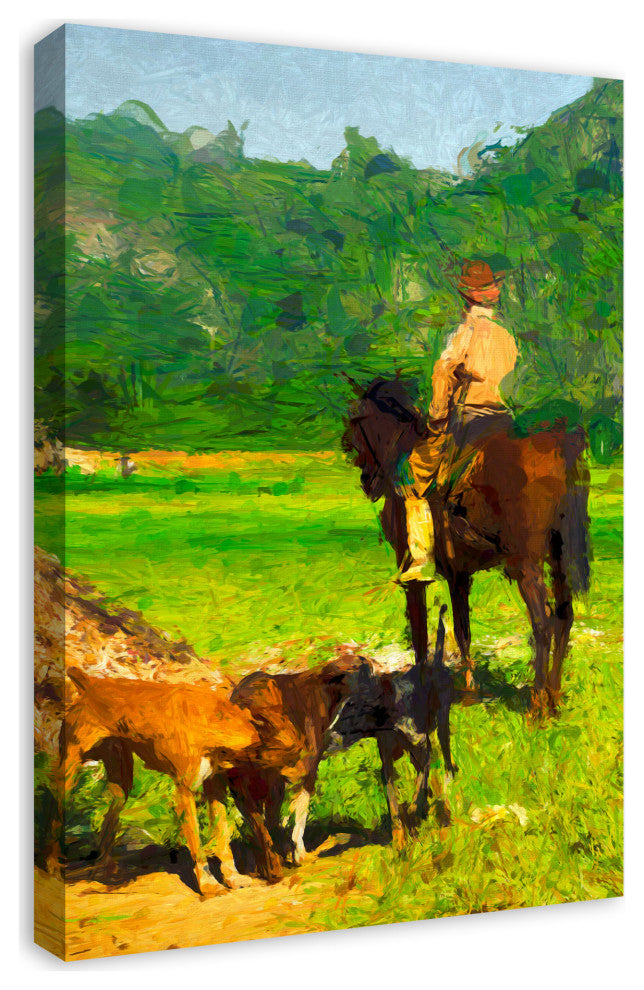 Cowboy on Horse 20x30 Canvas