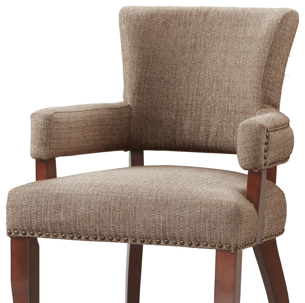 Madison Park Armed Transitional Dining Chair, Brown