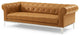 Tufted Loveseat and Sofa Set, Leather, Tan, Modern, Living Lounge Hospitality