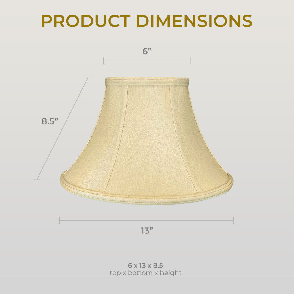 Royal Designs Shallow Bell Basic Lamp Shade, Antique Gold, 6x13x8.5