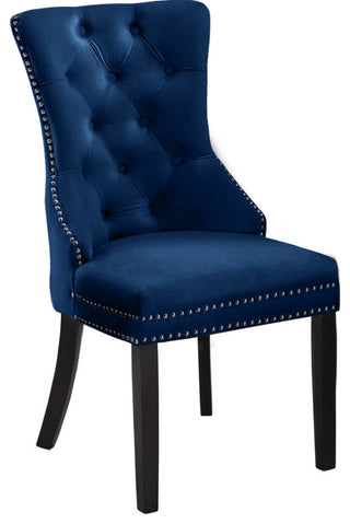 Nikki Velvet Dining Chairs, Set of 2, Navy