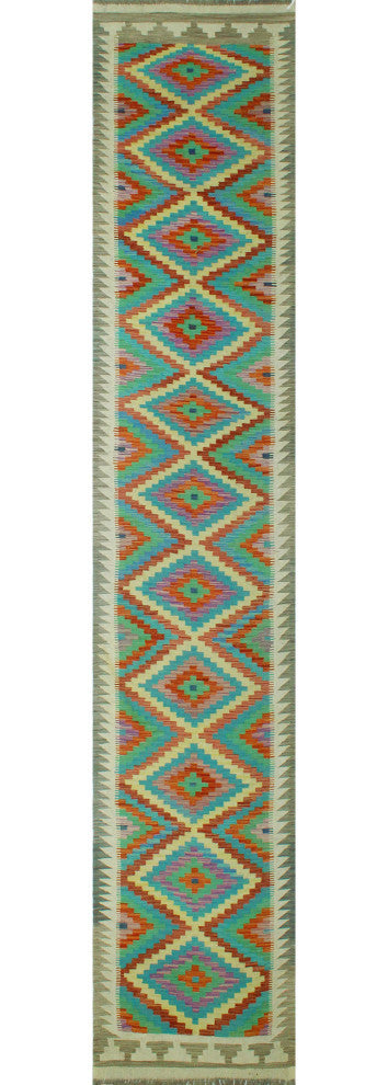 Sangat Kilim Ardys Red/Gold Runner, 2'10x16'1