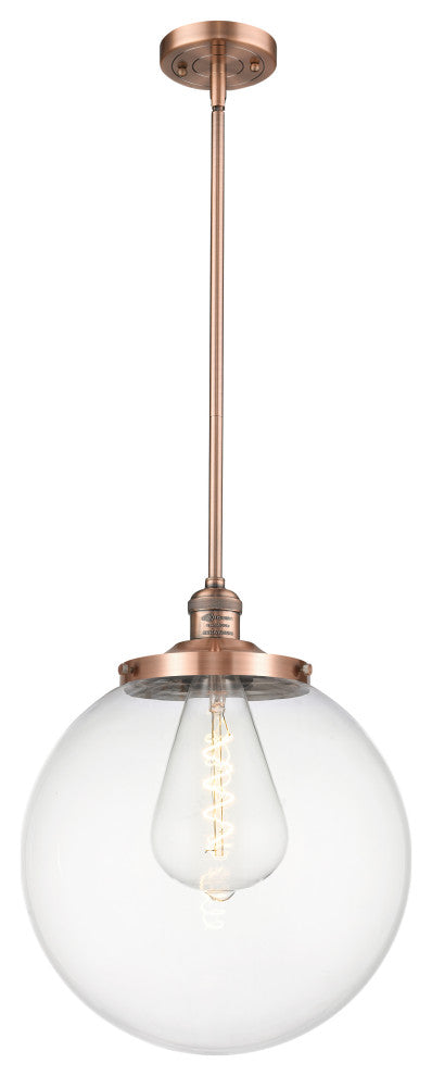 Beacon Pendant, Antique Copper, Clear
