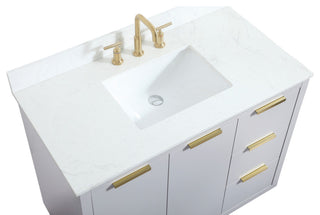 42" Single Bathroom Vanity, Gray, With Backsplash