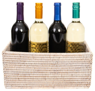 Artifacts Rattan Rectangular Everything Basket, White Wash