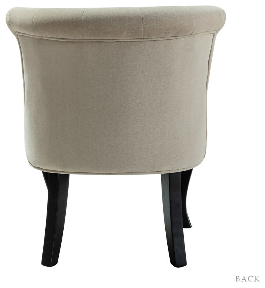 Upholstered Accent Chair With Tufted Back, Set of 2, Tan