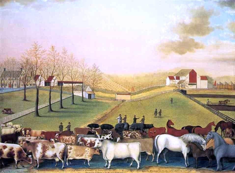 Edward Hicks The Cornell Farm, 21"x28" Gallery Wrapped Canvas Print