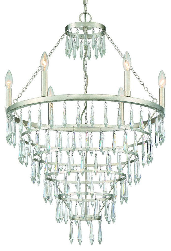 Crystorama Lighting Group LUC-A9066 Lucille 6 Light 24"W Crystal - Antique