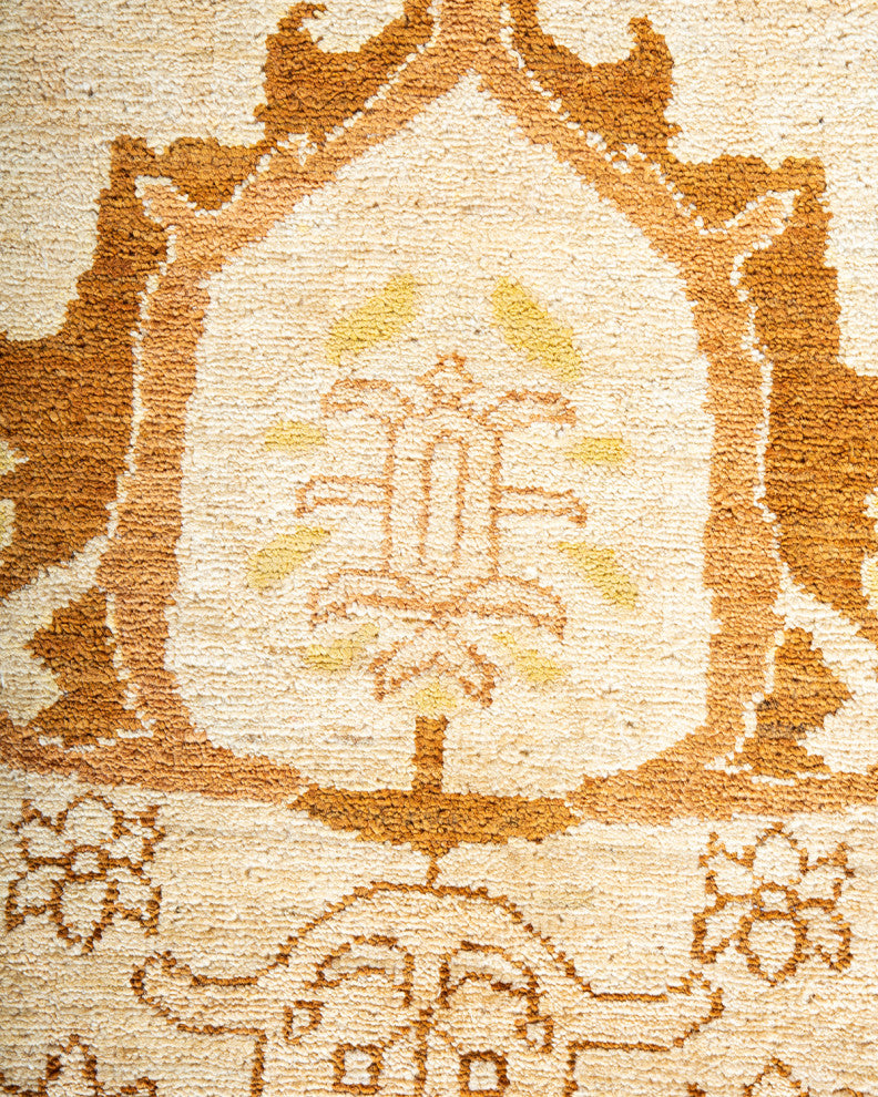 Eclectic, One-of-a-Kind Hand-Knotted Area Rug Ivory, 9' 2" x 11' 4"