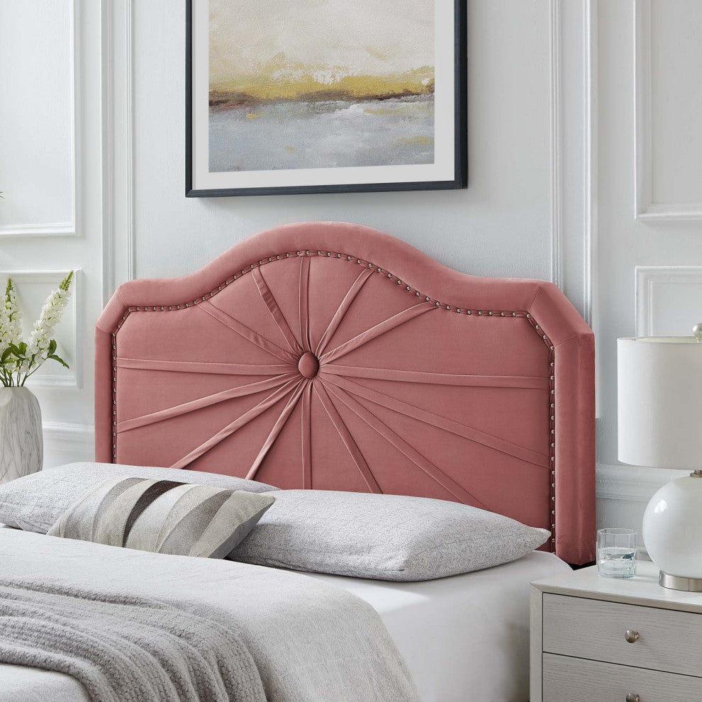 Headboard, King Size, Velvet, Pink, Modern Contemporary, Bedroom Master Suite