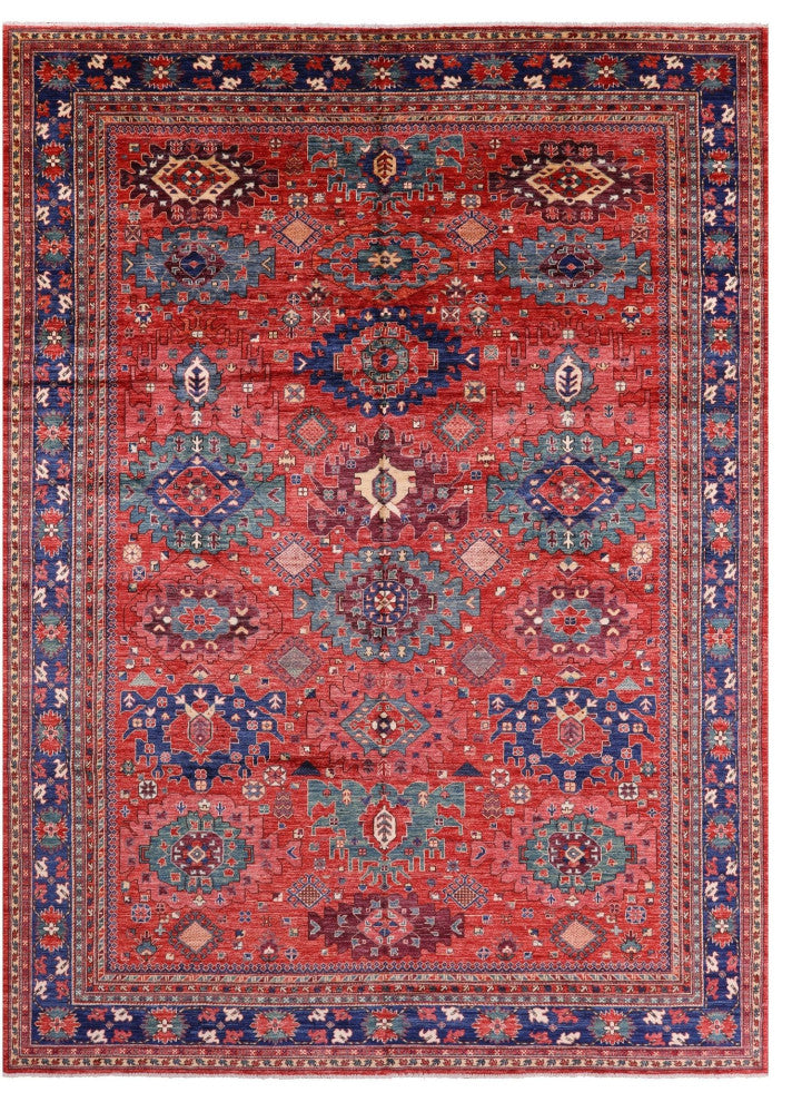 9' 11" X 13' 7" Persian Fine Serapi Handmade Wool Rug - Q12439