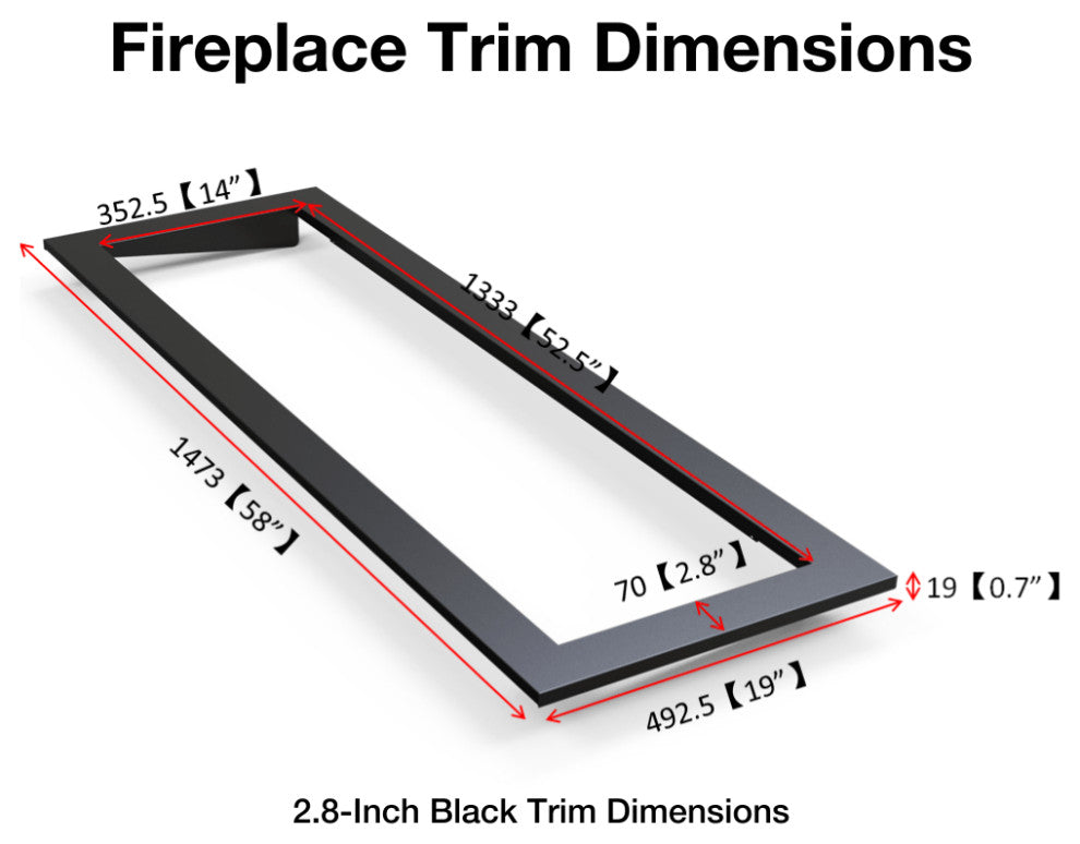 Latitude II Flush Mounted Smart Electric Fireplace, 3" Trim, 68" Wide