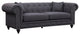 Chesterfield Linen Textured Fabric Upholstered Sofa, Gray