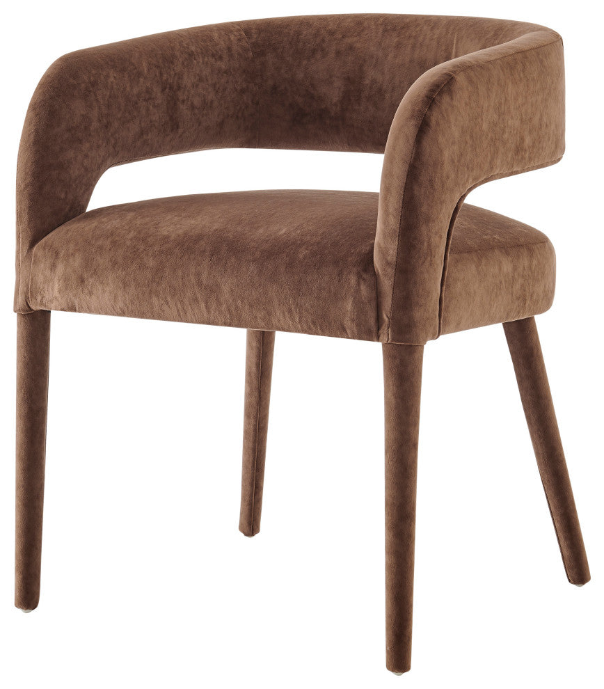 Lauryn Velvet Dining Side Chair, Dainty Brown