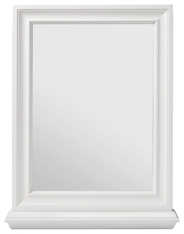 Rectangular Framed Wall Mounted Bathroom Vanity Mirror, White