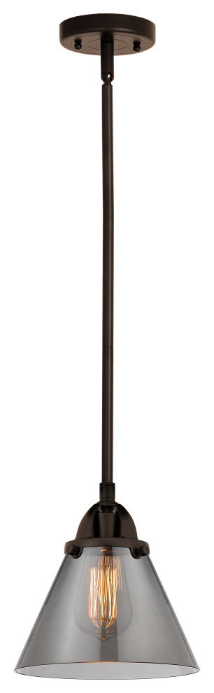 Large Cone Mini Pendant, Oil Rubbed Bronze, Plated Smoke, Plated Smoke
