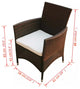 vidaXL Garden Chair Set of 2 Brown, Cream White