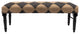 Modern Black and Tan Diamond Indoor Bench, 47" Length