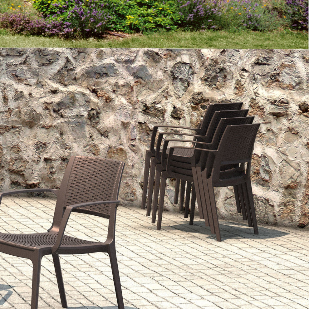Compamia Capri Outdoor Dining Armchairs, Set of 2, Brown