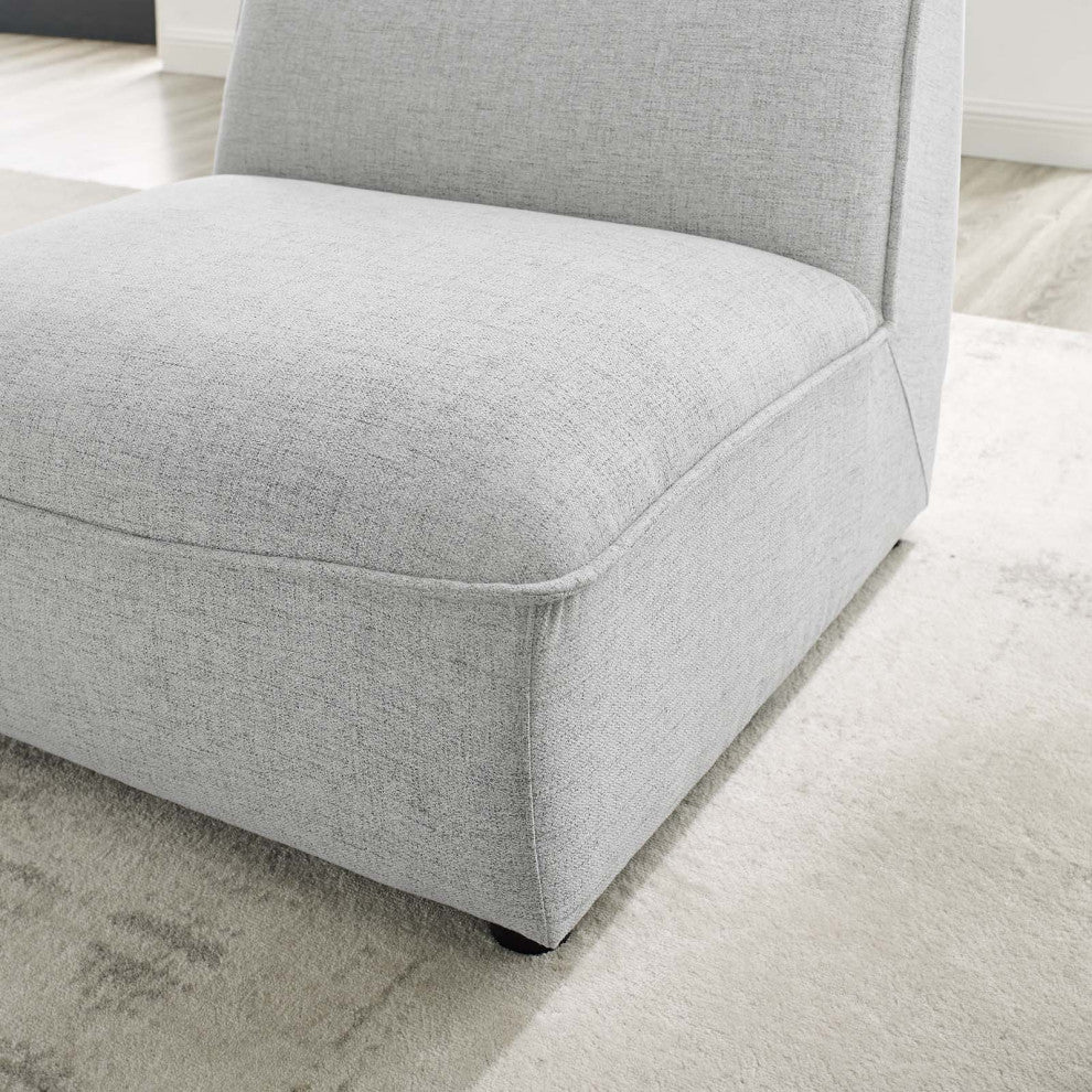 Sofa Middle Chair, Fabric, Gray, Modern, Living Lounge Hotel Hospitality