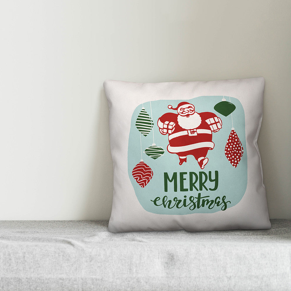 Merry Christmas Santa Throw Pillow, 18"x18"